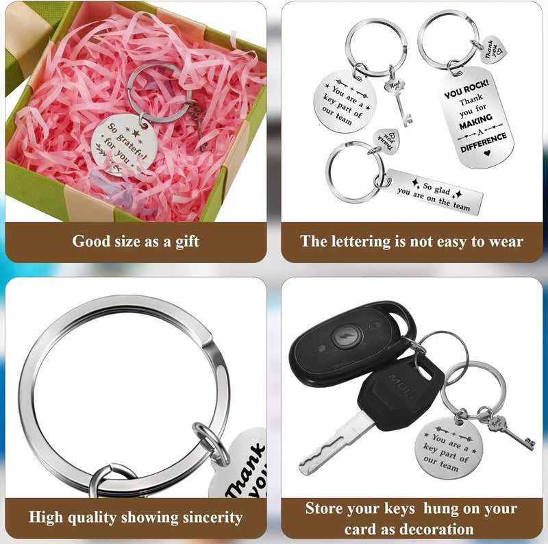 Kathfly 12 Pcs Thank You Appreciation Gifts for Coworker Thank You Keychains Bulk Employee Appreciation Keychains Gifts - Image 3